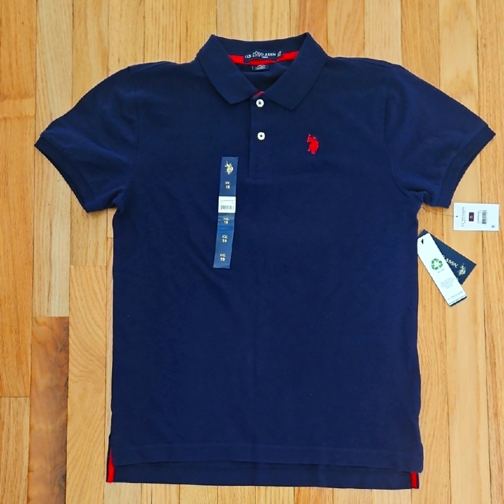 US POLO Navy Blue Polo Shirt, sz 18